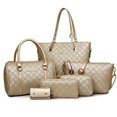 thumbnail image 2 of Bolso de mujer de verano estilo europeo y americano retro rómbico conjunto de seis piezas bolso de madre bolso bandolera, 2 of 5