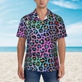 thumbnail image 2 of Xecao Rainbow Animal Skin print Hawaiian shirt - a stylish short-sleeve button-down for men, perfect for casual beach and tropical outings., 2 of 9
