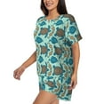 thumbnail image 2 of Wukai Turtles And Seahorses Women's Pajama Set,Short-Sleeve Top and Shorts with Elastic Waistband and Pockets for Loungewear, Yoga, and Casual Wear-3X-Large, 2 of 8
