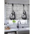 thumbnail image 5 of Sheer Curtains 45 Inch Length, Black Grey Guitar Semi Sheer Curtains Light Filtering Window Treatment, Vintage Musical Guitar Sheet Abstract Privacy Voile Drapes for Living Room Bedroom 52x45 Inch, 5 of 7