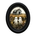 thumbnail image 2 of Framed Halloween Ghost Wall Art, Vintage Cute Ghost Wall Decor Painting, Artwork Poster Print Picture for Library Bedroom Living Room, 2 of 7