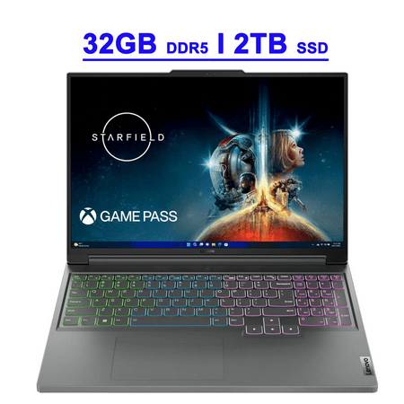 Lenovo Legion Slim 5 Premium Gaming Laptop 16" WUXGA IPS 144Hz AMD Zen4 Hexa-Core Ryzen 5 7640HS Processor 32GB DDR5 2TB SSD GeForce RTX 4060 8GB Graphic RGB Backlit Rapid Charge Pro Win11 Grey