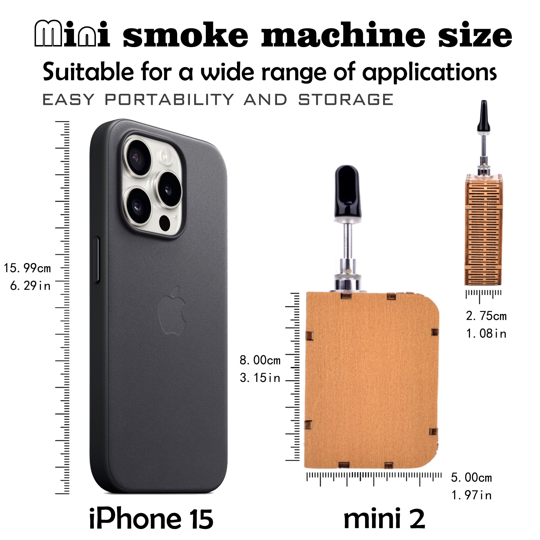 Mini Handheld Wooden Smoke Machine，Fog Machine Wireless Remote Control Suitable for Video Photography Outdoor Activities Party Cosplay