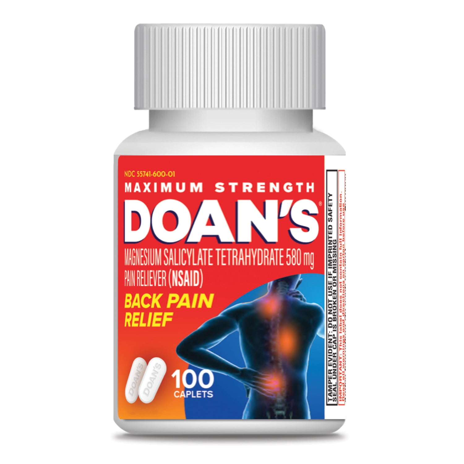 (3 pack) Doan's Maximum Strength Backache Pain Reliever Caplets, 100 Count