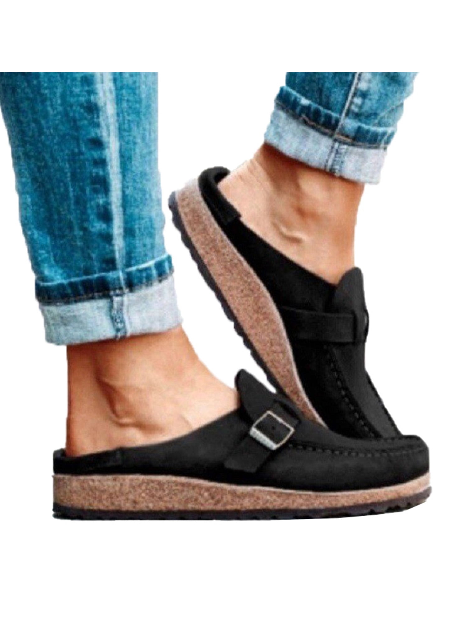 Daeful Garden Clogs Wide Width Sandals Women's Comfortable Flat Slip On  Mules & Slides Slide Sandals 
