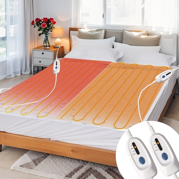 Heated Mattress Pad Electric Underblanket, Adjustable Heat, Auto Off Protection, Deep Pocket, Machine Washable, Cozy Gift for Restful Sleep