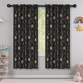 thumbnail image 5 of Blackout Kids Curtains,Black Gold Sun Moon Triangle Dreamcatcher Pattern Childrens Insulated Curtains Set Of 2,Bedroom Essentials,Toddler Room Decor 42x63in(106x160cm), 5 of 5