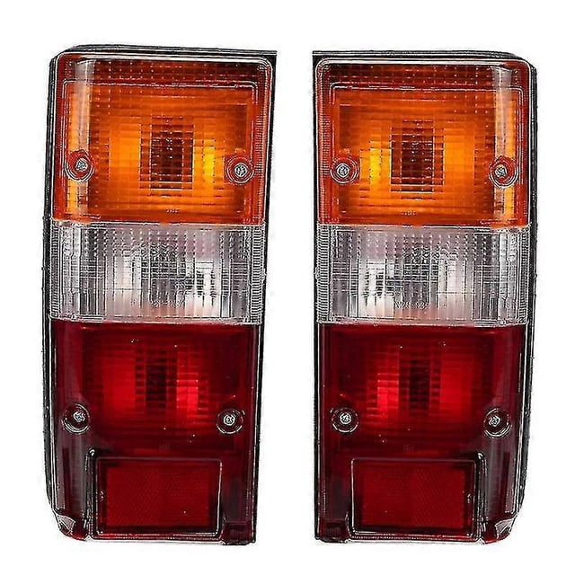 pair car tail light signal lamp compatible with toyota land cruiser 60 series j60 fj60 fj62 bj60 hj6 — Par de calaveras traseras izquierda y derecha en ámbar, blanco y rojo; diseño vertical de tres secciones (direccional, luz diurna/reversa, freno), carcasa PMMA+PC, arnés de cable incluido, tamaño aprox. 13x29x10 cm; reemplazo aftermarket para Land Cruiser 60 Series 1980–1989. Apto para instalación profesional recomendada.