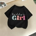 thumbnail image 2 of Quaouag Daddy's Girl T-Shirt, Girls Short Sleeve T-Shirts Letter Graphic Tees Shirts Summer Cute Cotton Tops, 2 of 3