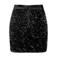 thumbnail image 5 of Gibobby faldas aesthetic Falda de lentejuelas de moda para mujer Falda corta envuelta en cintura alta y cadera(Negro， XXL), 5 of 5