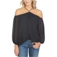 thumbnail image 1 of 1.STATE Blouse en Tricot Transparent pour Femmes, Noir, Très Grand, 1 of 1
