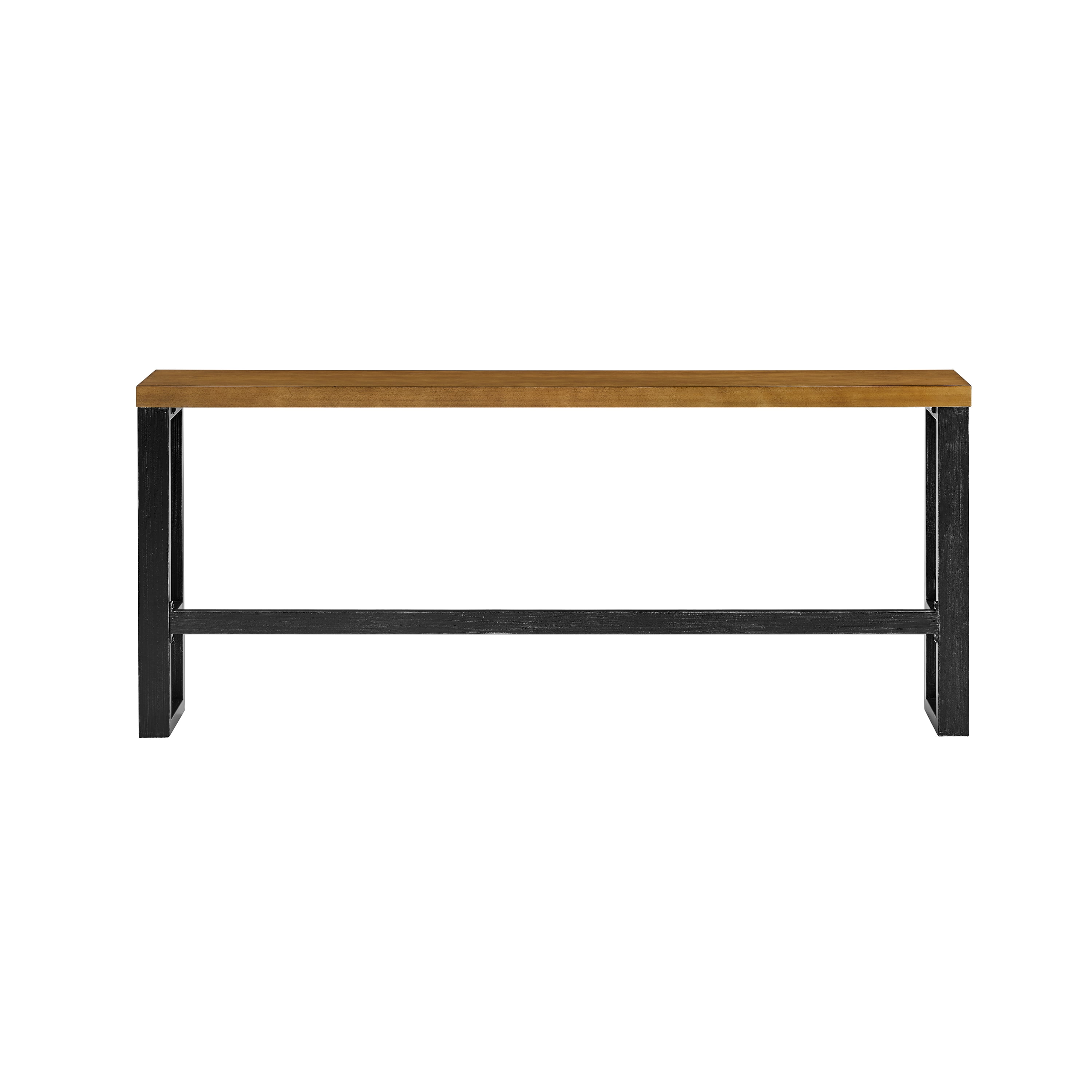 Powell Samuel Bar Height Wood and Metal Indoor Console Table, Dark Gunmetal/Brown