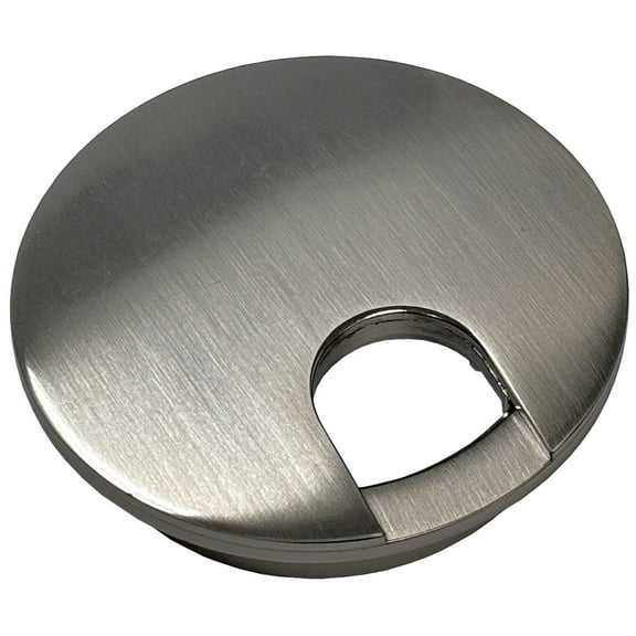 2-3/8" Two-Piece Metal Desk Grommet - Color: Brushed Nickel