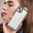 thumbnail image 5 of Dteck for iPhone 16 Plus Slim Clear Back Case, Shockproof Lightweight Crystal Transparent Acrylic Back Soft TPU Rubber Bumper Hybrid Case, Gray, 5 of 8