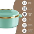 thumbnail image 3 of Ensemble de Casseroles Article de Cuisine Intérieur Casserole en Acier Inoxydable Ensemble de 1 Facile à Transporter Facile à Ranger Fabricant de Chapati Roti Caillé 1500 ml Vert Émeraude, 3 of 5
