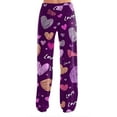 thumbnail image 7 of Hearthz Womens Valentine Pajama Pants Love Heart Graphic Pajama Pants Womens Drawstring Wide Leg Holidays Womens Sleep Pants, 7 of 7