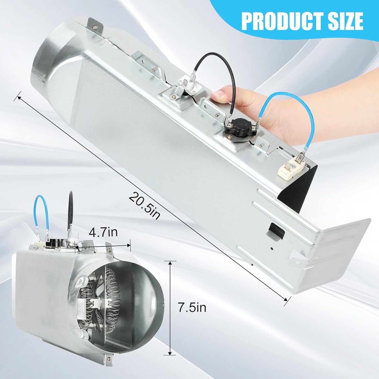 Upgraded Dryer Heating Element DC97-14486A for Samsung DV45H7000EW/A2 DVE50R5400V/A3 DVE50R5200W/A3, Replaces DC96-00887A DC97-14486D AP4342351