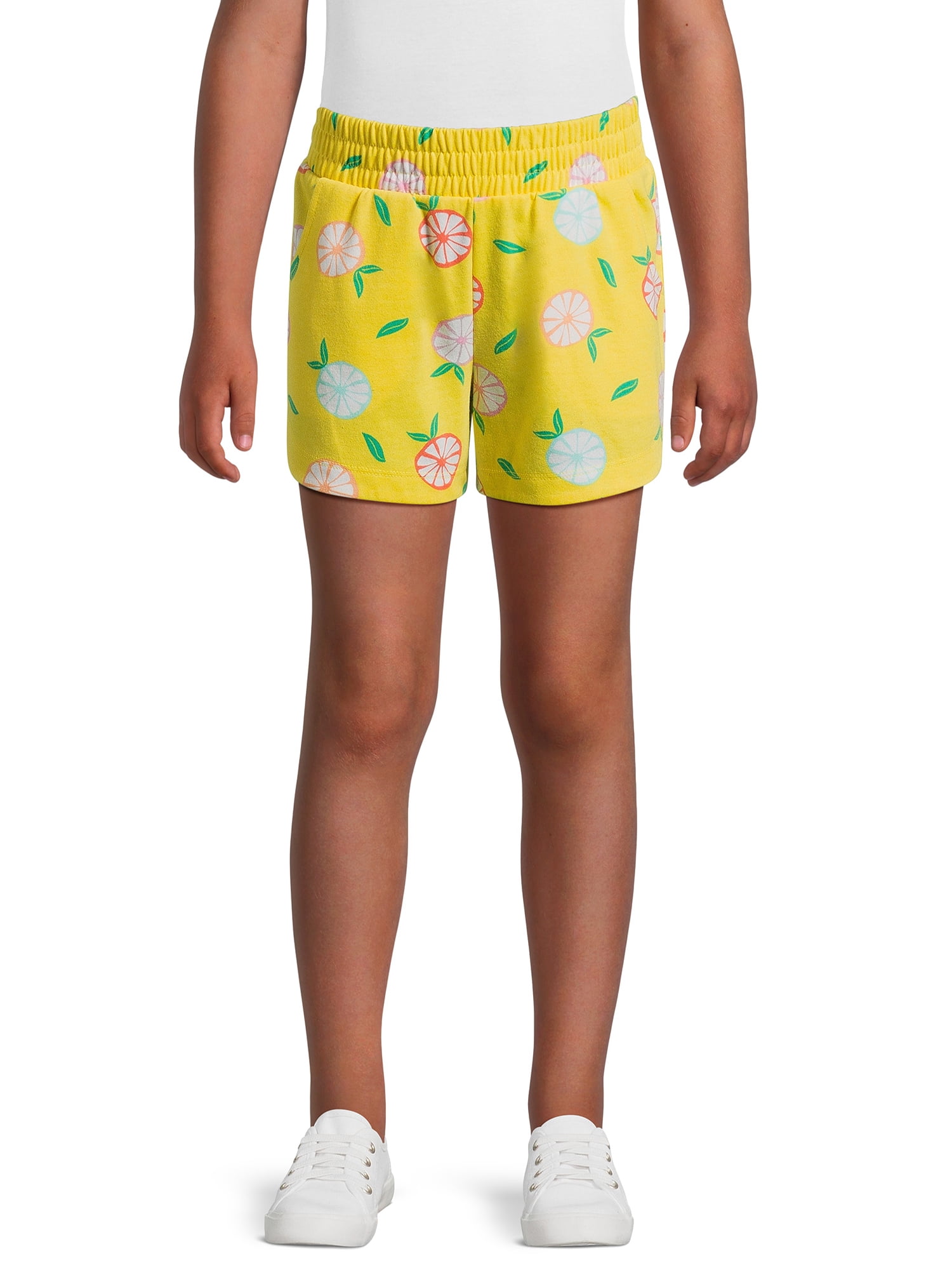 Wonder Nation Girls Print Jersey Dolphin Shorts, 2-Pack, Sizes XS-2XL & Plus
