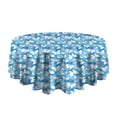 thumbnail image 5 of Pink Butterfly Geometric Pattern Round Tablecloth 60"x60",Wrinkle Wipeable Table Cloth for Kitchen Dining Room Picnic Patio Party, 5 of 6