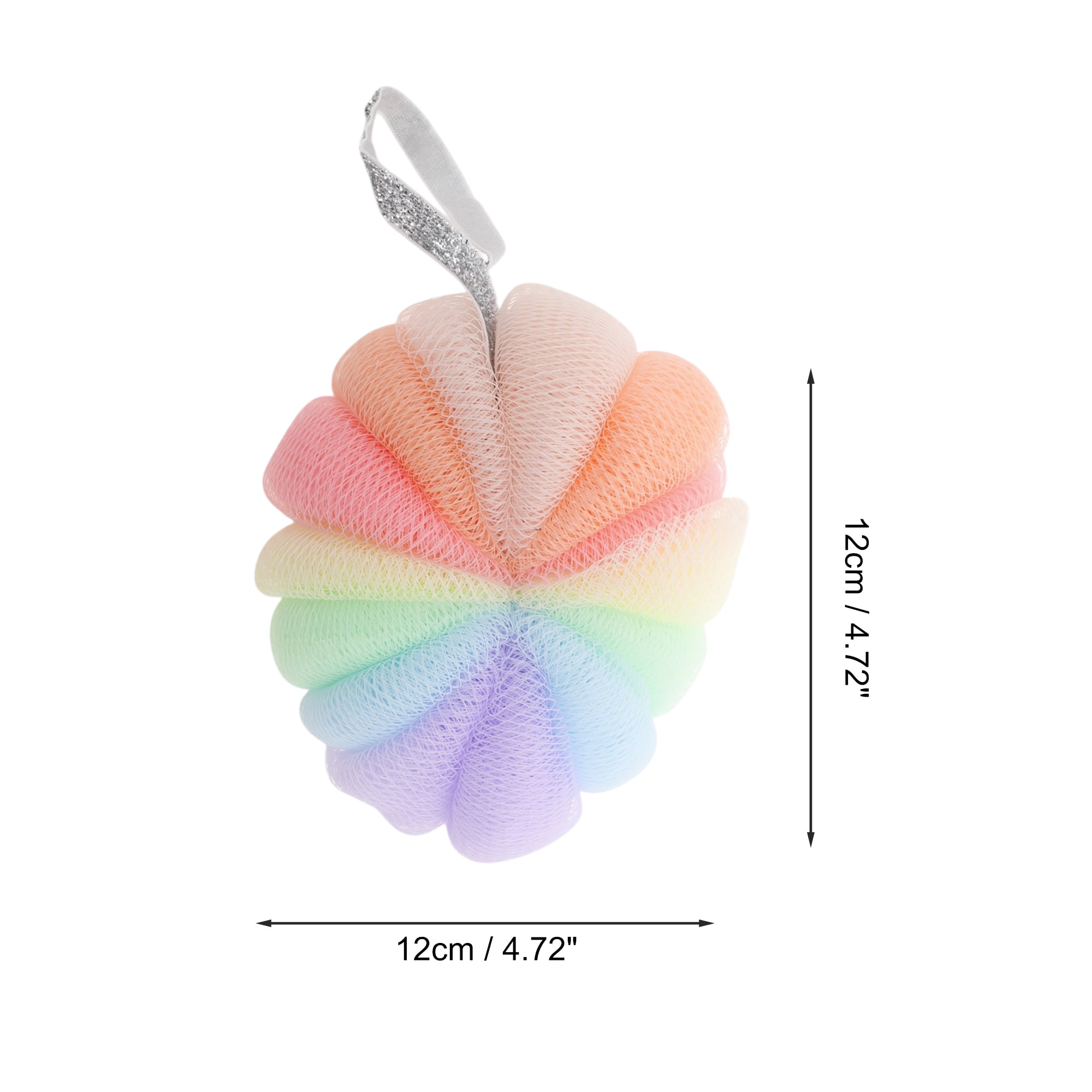 Unique Bargains 1pc Pumpkin-shaped Bath Shower Sponge Colorful 4.72"x 4.72"