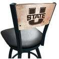 thumbnail image 2 of Holland Bar Stool  36 in. L038 - Black Wrinkle Utah State Swivel Bar Stool with Laser Engraved Back, 2 of 2