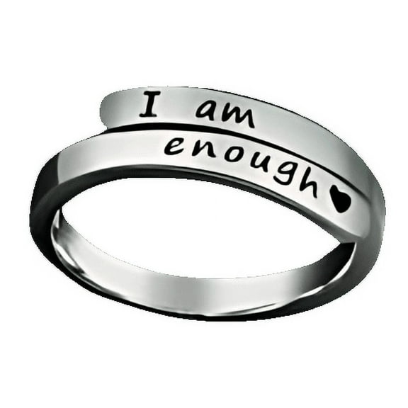 ATAB "I Am Enough" Adjustable SS Ring