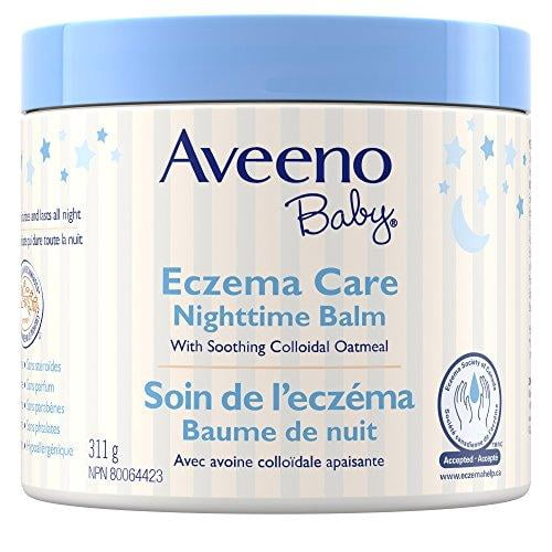 Aveeno Baby Eczema Care Nighttime Balm - With Soothing Colloidal Oat & Ceramide for Dry, Itchy Skin - Gentle Bedtime Eczema Care product Helps Strengthen Natural Moisture Barrier - Fragrance-Free
