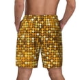thumbnail image 2 of Lsque Mens Swim Trunks Bright Shiny Golden Pattern - Bathing Suit Compression Liner - Beach Swim Shorts Swimwear - (S-3XL) - Stretch Quick Dry -Small, 2 of 9