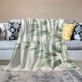 thumbnail image 2 of Orinice Green Leaves Warm Lightweight Blanket Soft Fleece Throw Blanket for All Seasons - Excellent Hand Feel, Living Room Sofa Decor, Cow Gifts - Multiple Sizes Available 60x80in, 2 of 6