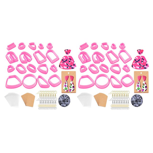 Scienceny Juego de rebanadoras de arcilla de 118 piezas, molde para pendientes de plástico polimérico multiusos exquisito, herramienta artesanal de Rosado 2piezas Scienceny CBP392546
