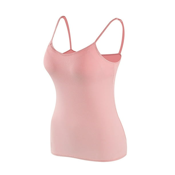 Playeras,Blusas y Tops,Ropa para Mujer Recortada camisetas sin mangas para las mujeres Diseño simple y exquisito de del chaleco de las mujeres del color sólido del verano (Pink, XL)