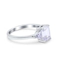 thumbnail image 2 of Simulated Cubic Zirconia Size-5 Emerald Cut Three Stone Art Deco Wedding Engagement Bridal Ring 925 Sterling Silver, 2 of 7