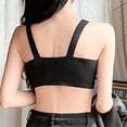 thumbnail image 5 of Busydd Bras for Women No Underwire Solid Color Ribbed High Support Lift Push Up Bra Comfy Breathable Wirefree Bralettes Seamless Everyday Underwear, 5 of 5