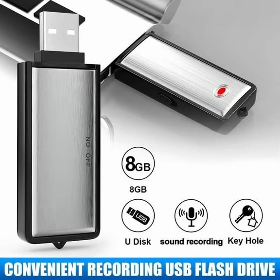 KSRplayer Portable Digital Audio 8GB Voice Recorder, Black