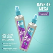 Rave 4X Mega Hold Non-Aerosol Hair Spray, All-Weather Protection with Vitamin-Rich Formula, 11 oz