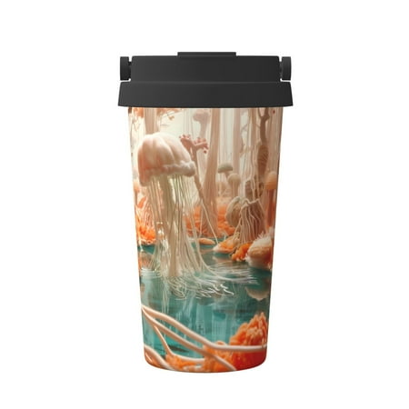

Junzan Fantasy Underwater Jellyfish for Stainless Steel Vacuum Insulated Tumbler - Reusable Insulated Cold Brew Iced Coffee Cup Thermos -Gifts for Women Men Him Her