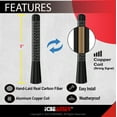 thumbnail image 2 of ICBEAMER 3" 76 mm Aluminum Matte Black w/ Carbon Fiber Universal AM/FM Radio Antenna Screw-in Stubby Aerial Replacement, 2 of 9