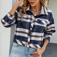 thumbnail image 1 of Puntoco Chaqueta de abrigo de lana corta suelta con botones de solapa a cuadros a la moda para mujer Puntoco Puntoco-6657, 1 of 8