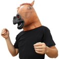 thumbnail image 2 of Máscara de caballo con cabeza de animal de látex para fiesta de disfraces de Halloween (marrón) JM MX-0135852FYD, 2 of 5