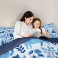 thumbnail image 4 of Homewish Cartoon Pet Cat Full Size Comforter Sets,Dreamy Floral Plant Bedding Comforter Set,Blue,Navy Blue Reversible,3-Piece,1 Comforter and 2 Pillowcases, 4 of 7
