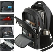 17 Business Laptop Backpack - Slim Anti-Theft Design, Water-Resistant College Bag with USB Port, Fits 15.6 Notebook (Black)