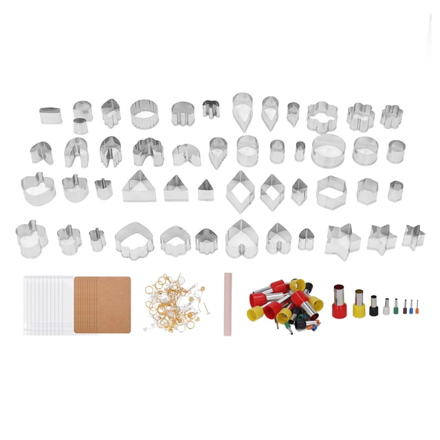 Kit de fabricación de pendientes de arcilla, fácil bricolaje, formas botánicas florales de acero inoxidable, suministros para fabricación de joyas para esculturas artesanales