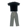 thumbnail image 3 of Colcolo 1/6 Male Short Sleeve Long Pants Costume for 12 inch Doll Model Figures Body black and gray, 3 of 8