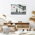 thumbnail image 5 of Canvas Paintings Wall Art Banksy Grafitti Girl with Red Balloon Large Love Canvas Prints Pictures Modern Gallery Artwork Ready to Hang for Home Office Decor(18" W x 12" H，Framed), 5 of 10