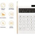 thumbnail image 3 of Calculatrice, Pile Solaire 10 Chiffres de Base, Double Alimentation (Blanc), 3 of 5