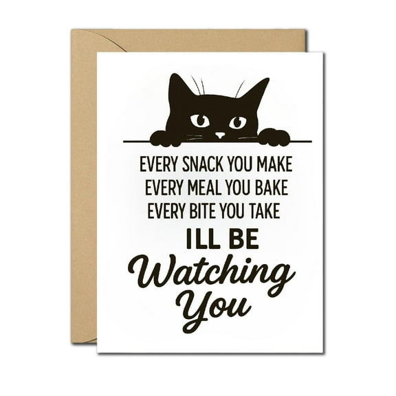 Adorable Cat-Themed Greeting Card - Perfect for Cat Lovers - Blank Inside with Envelope for Any Occasion
