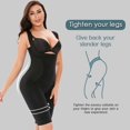thumbnail image 4 of Women‘s Seamless Latex Bodysuit Body Shaper Underbust Slimmer Firm Control Shapewear, 4 of 6