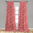 thumbnail image 2 of Tropical Jungle Window Curtains, Cartoon Design Flamingo Pattern With Linear Silhouette Boho Art, Lightweight Decor 2-Panel Set with Rod Pocket, Pair of - 28"x84", Pastel Pink Pale Pink, by Ambesonne, 2 of 3