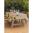 thumbnail image 3 of Outdoor Tablecloths with Umbrella Hole & Zipper, Sunflowers Dog Tablecloth Rectangle 60x84 Inch, Spring Watercolor Floral Stars on Linen Waterproof Table Cloth, Patio/Pool/Picnic Table Covers, 3 of 8