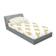 thumbnail image 2 of Ambesonne Vintage Fitted Sheet & Pillow Sham Set, European Lily Noble, Twinxl, Yellow White, 2 of 2